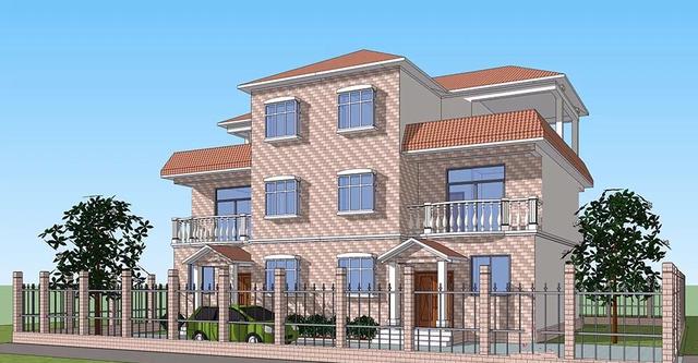 兩層半雙拼別墅設(shè)計(jì)圖，17x11.6米，適合家中兄弟二人建造