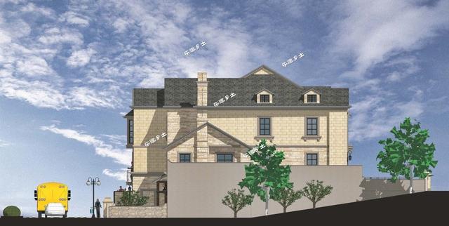 豪華法式雙拼別墅設(shè)計(jì)圖，帶車庫(kù)，適合家境殷實(shí)或者家庭成員較多的家庭參考建造