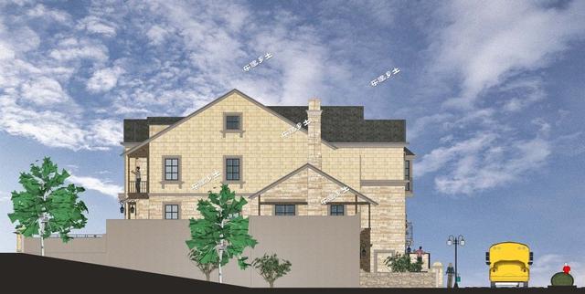 豪華法式雙拼別墅設(shè)計(jì)圖，帶車庫(kù)，適合家境殷實(shí)或者家庭成員較多的家庭參考建造