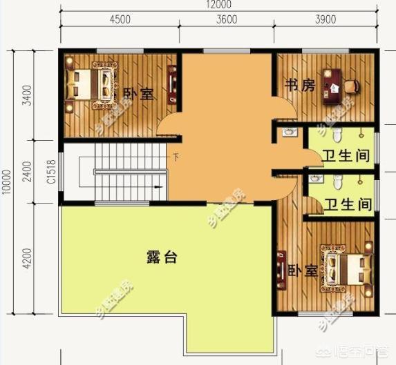 面寬12米，進(jìn)深10米的宅基地可以這樣建，推薦這款三層別墅設(shè)計(jì)圖