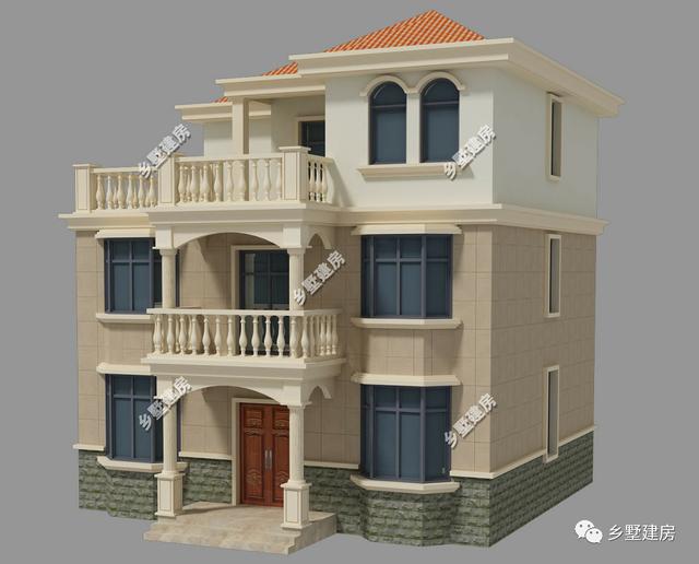 開間10米，進深9米的3層歐式自建房設計圖這樣設計會更加美觀