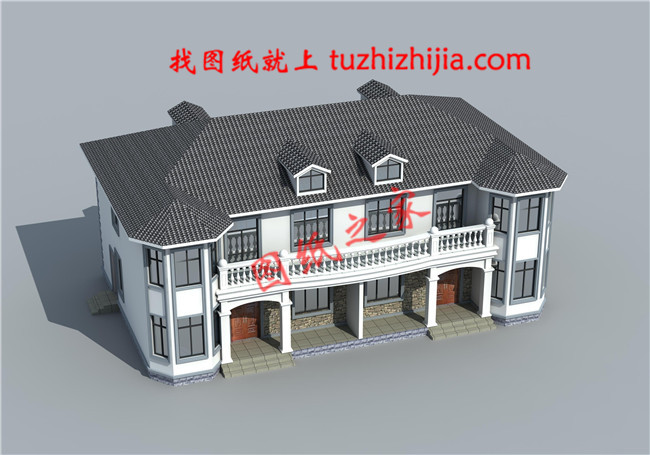 二層農(nóng)村雙拼別別墅帶露臺(tái)設(shè)計(jì)圖，20×11.8米，單戶110平米