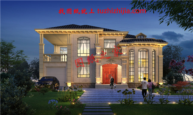 2019二層農(nóng)村新款別墅設(shè)計(jì)圖，帶車庫，帶鍋爐房