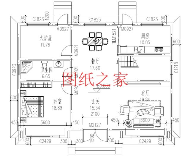 農(nóng)村二層別墅設(shè)計圖，簡單大方，占地面積120平方米到150平方米