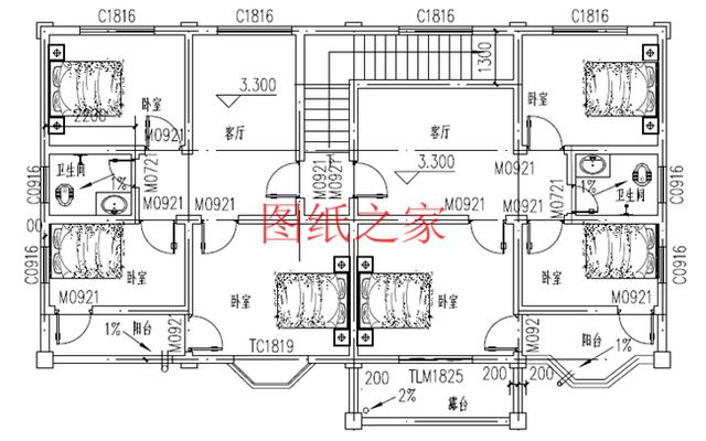 農(nóng)村二層別墅設(shè)計圖，簡單大方，占地面積120平方米到150平方米