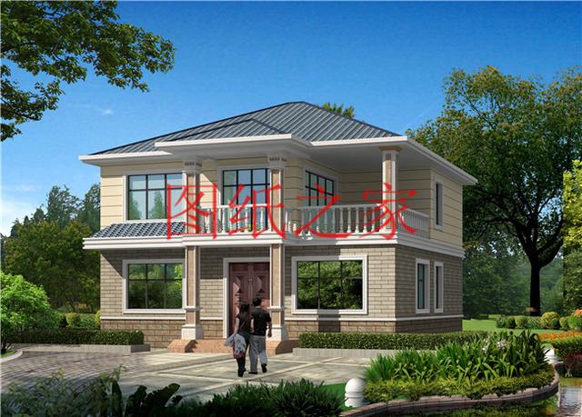 農(nóng)村二層別墅設(shè)計圖，簡單大方，占地面積120平方米到150平方米