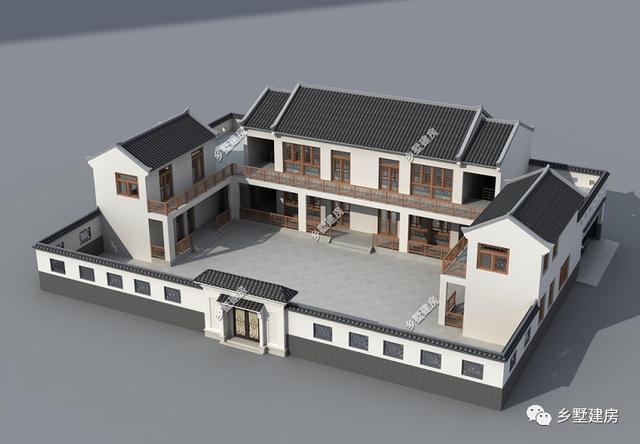 中式別墅設計圖，外型設計十分古典大方，彰顯地位和品味