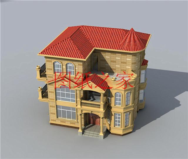 外觀靚麗、布局實(shí)用，建成后氣派有面子的小戶型三層別墅設(shè)計(jì)圖