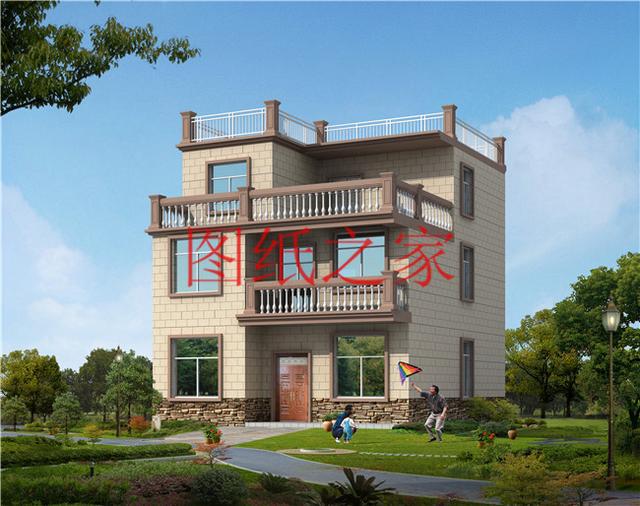 外觀靚麗、布局實(shí)用，建成后氣派有面子的小戶型三層別墅設(shè)計(jì)圖