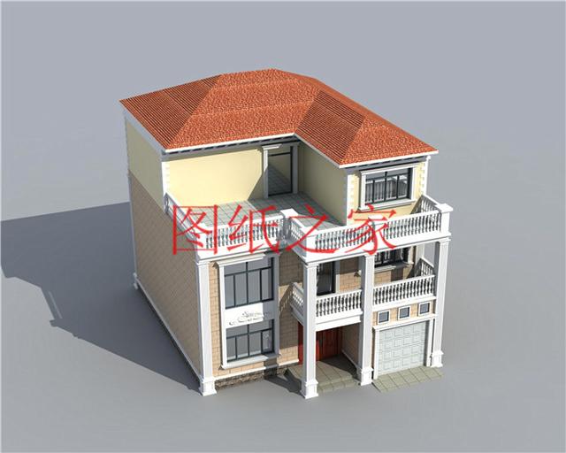 外觀靚麗、布局實(shí)用，建成后氣派有面子的小戶型三層別墅設(shè)計(jì)圖