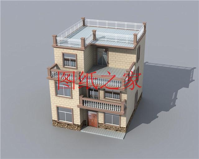 外觀靚麗、布局實(shí)用，建成后氣派有面子的小戶型三層別墅設(shè)計(jì)圖