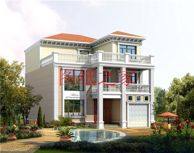 外觀靚麗、布局實(shí)用，建成后氣派有面子的小戶型三層別墅設(shè)計(jì)圖