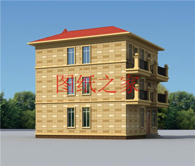 外觀靚麗、布局實(shí)用，建成后氣派有面子的小戶型三層別墅設(shè)計(jì)圖