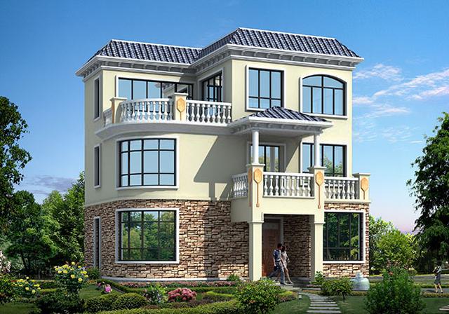 占地小巧的三層自建別墅設計圖，占地100平，開間8米，戶型很實用