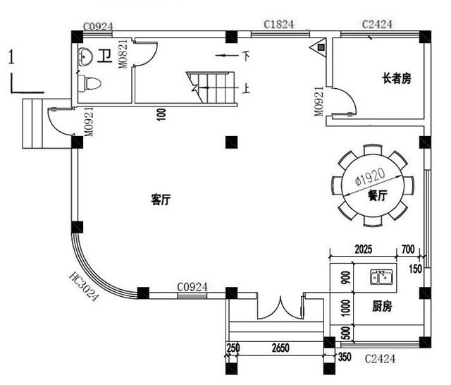 占地小巧的三層自建別墅設計圖，占地100平，開間8米，戶型很實用