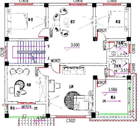 占地約140平方米三層美式農(nóng)村自建房設(shè)計(jì)圖，室內(nèi)布局充分考慮空間的實(shí)用性和舒適性