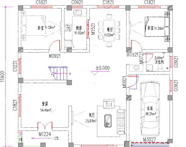 占地約140平方米三層美式農(nóng)村自建房設(shè)計(jì)圖，室內(nèi)布局充分考慮空間的實(shí)用性和舒適性