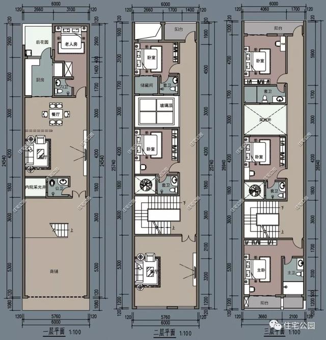 農(nóng)村臨街帶商鋪自建房，6套帶門面別墅戶型設(shè)計圖