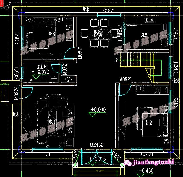 農村二層簡歐別墅設計圖，造價20萬，滿足三代同堂居住完全沒問題。