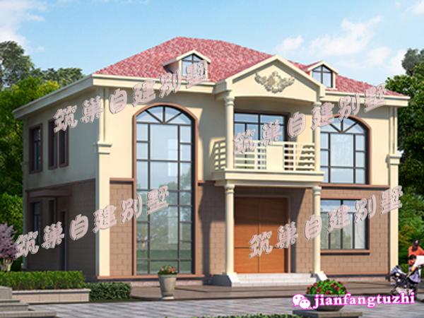 農村二層簡歐別墅設計圖，造價20萬，滿足三代同堂居住完全沒問題。