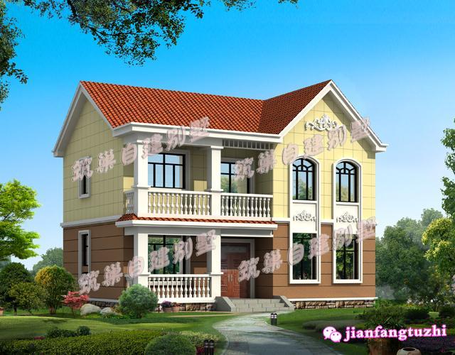 農村二層簡歐別墅設計圖，造價20萬，滿足三代同堂居住完全沒問題。