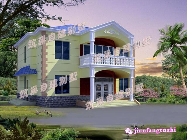 農村二層簡歐別墅設計圖，造價20萬，滿足三代同堂居住完全沒問題。