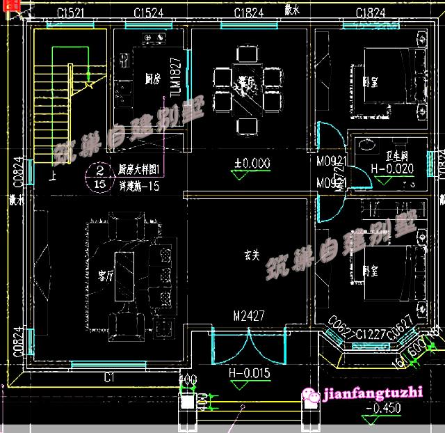 占地150㎡三層新農(nóng)村別墅設(shè)計(jì)圖，帶大露臺(tái)，高檔大氣，滿足農(nóng)村大家庭居住。