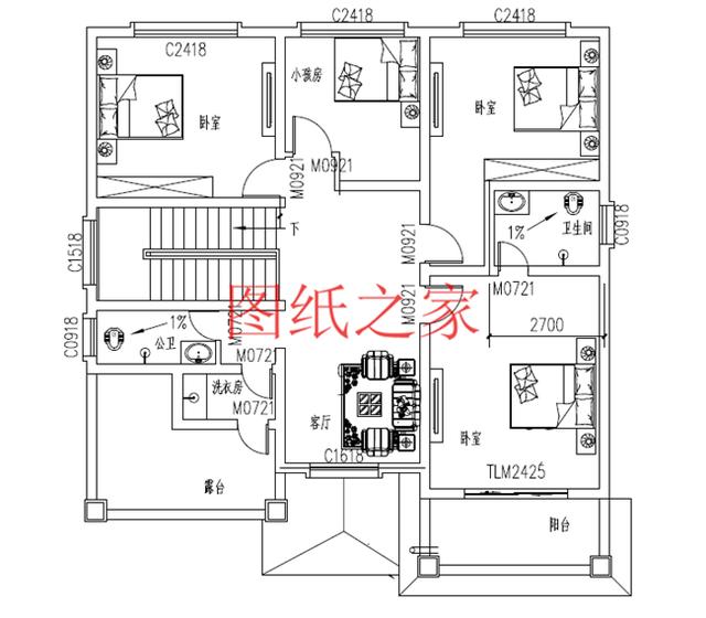 推薦3套農(nóng)村二層別墅設(shè)計(jì)圖，2個(gè)客廳5個(gè)臥室，全家人都能住在一起，不能錯(cuò)過(guò)！