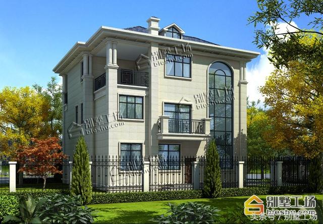 12.3x12.3三層簡歐別墅設(shè)計(jì)圖，帶電梯，豪華大氣，在農(nóng)村建一棟很有面子！