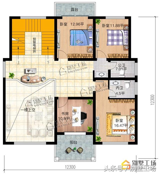 12.3x12.3三層簡歐別墅設(shè)計(jì)圖，帶電梯，豪華大氣，在農(nóng)村建一棟很有面子！