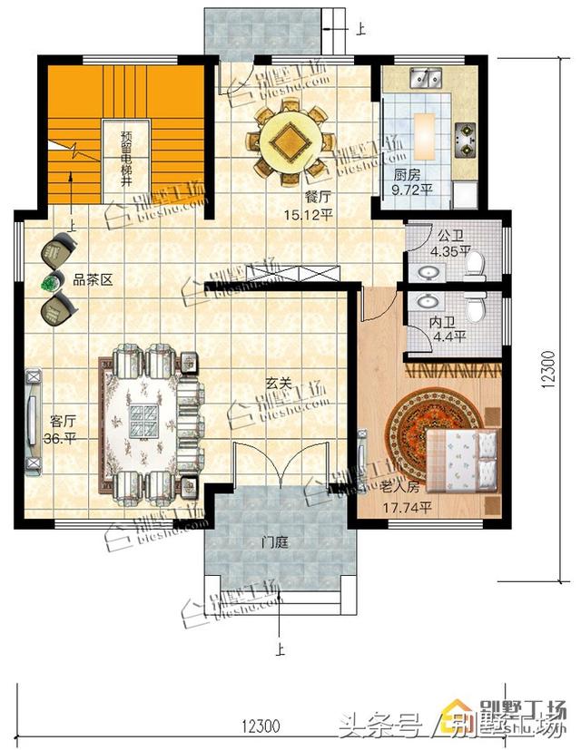 12.3x12.3三層簡歐別墅設(shè)計(jì)圖，帶電梯，豪華大氣，在農(nóng)村建一棟很有面子！