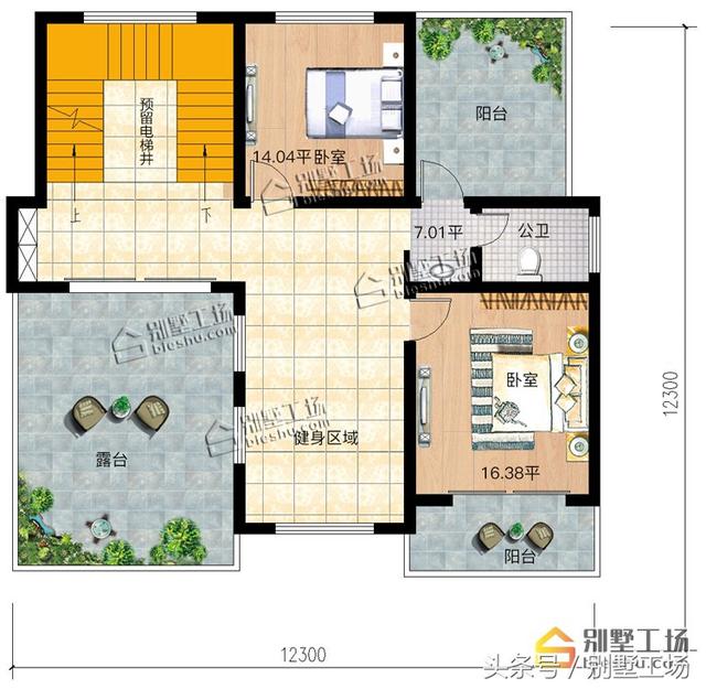 12.3x12.3三層簡歐別墅設(shè)計(jì)圖，帶電梯，豪華大氣，在農(nóng)村建一棟很有面子！