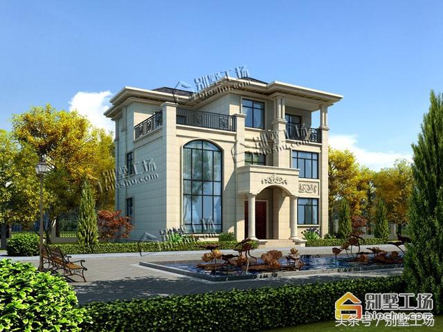 12.3x12.3三層簡歐別墅設(shè)計(jì)圖，帶電梯，豪華大氣，在農(nóng)村建一棟很有面子！