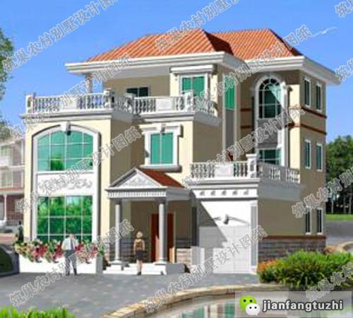 12×12米三層農(nóng)村別墅設(shè)計(jì)圖，帶多露臺(tái)+套間，一起來看看。