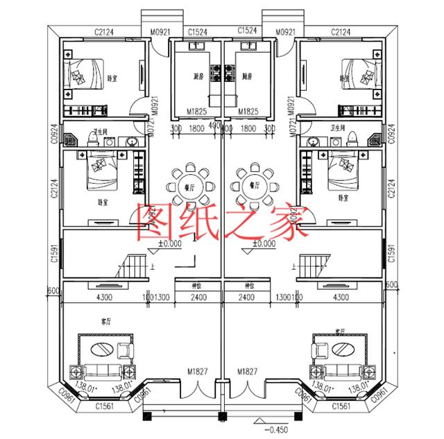 推薦2套三層雙拼別墅，豪華大氣，村里人一定非常羨慕兄弟倆！