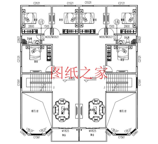 推薦2套三層雙拼別墅，豪華大氣，村里人一定非常羨慕兄弟倆！