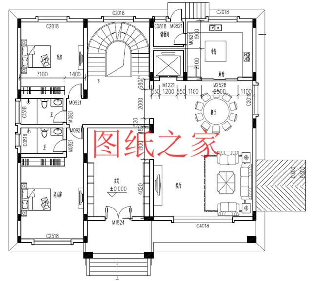 適合大宅基地的三層別墅，包括全套圖紙，豪華氣派，絕對讓你眼前一亮！