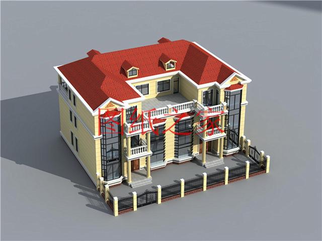 適合大宅基地的三層別墅，包括全套圖紙，豪華氣派，絕對讓你眼前一亮！