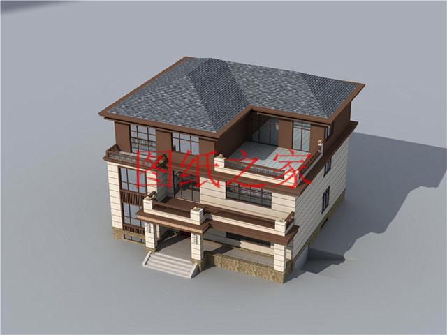 適合大宅基地的三層別墅，包括全套圖紙，豪華氣派，絕對讓你眼前一亮！