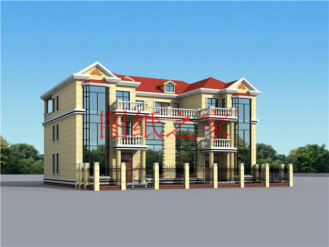 適合大宅基地的三層別墅，包括全套圖紙，豪華氣派，絕對讓你眼前一亮！