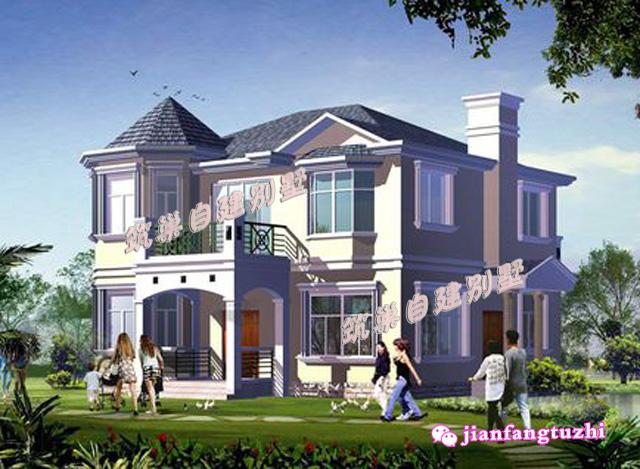 占地134平方米的二層農(nóng)村別墅設(shè)計(jì)圖，簡(jiǎn)單易建，建出的實(shí)體圖也非常好看！