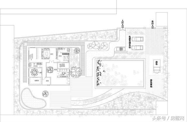 新中式三層磚混結(jié)構(gòu)別墅設(shè)計圖，豪華還帶泳池，被植物環(huán)繞，空氣超好，非常適合養(yǎng)老！