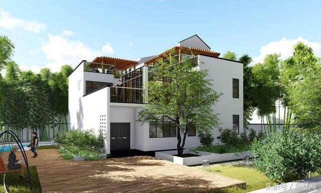 新中式三層磚混結(jié)構(gòu)別墅設(shè)計圖，豪華還帶泳池，被植物環(huán)繞，空氣超好，非常適合養(yǎng)老！