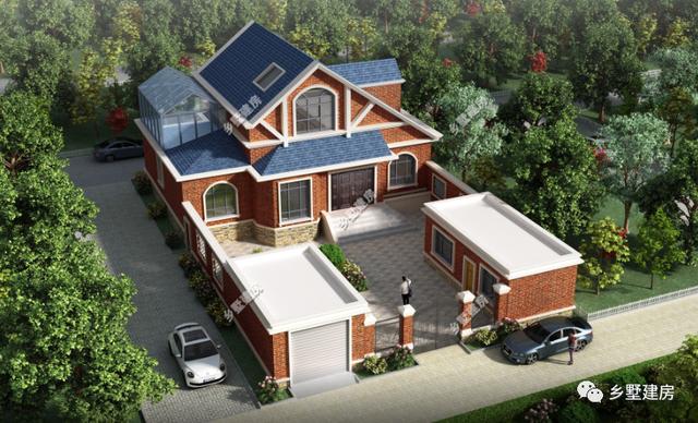 三層款外形豪華大氣的農(nóng)村別墅設(shè)計圖，給你不一樣的感覺！