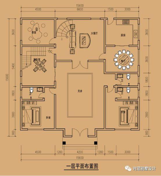 三層中式別墅設(shè)計圖，帶庭院+地下室，外觀大氣，是大城市很難能有的舒適。