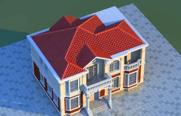 14.7米x10.3米農(nóng)村二層現(xiàn)代別墅設(shè)計(jì)圖，帶棋牌室，適合農(nóng)村自建！