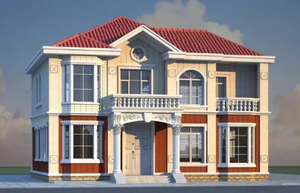 14.7米x10.3米農(nóng)村二層現(xiàn)代別墅設(shè)計(jì)圖，帶棋牌室，適合農(nóng)村自建！