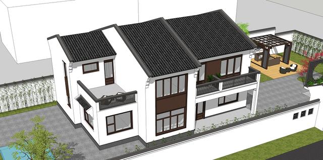 15.3米X11.5米二層新中式別墅設(shè)計(jì)圖，帶活動(dòng)室和健身房，造價(jià)40萬(wàn)，在家也能運(yùn)動(dòng)！