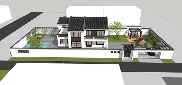 15.3米X11.5米二層新中式別墅設(shè)計(jì)圖，帶活動(dòng)室和健身房，造價(jià)40萬(wàn)，在家也能運(yùn)動(dòng)！
