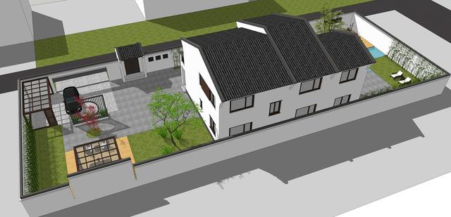 15.3米X11.5米二層新中式別墅設(shè)計(jì)圖，帶活動(dòng)室和健身房，造價(jià)40萬(wàn)，在家也能運(yùn)動(dòng)！